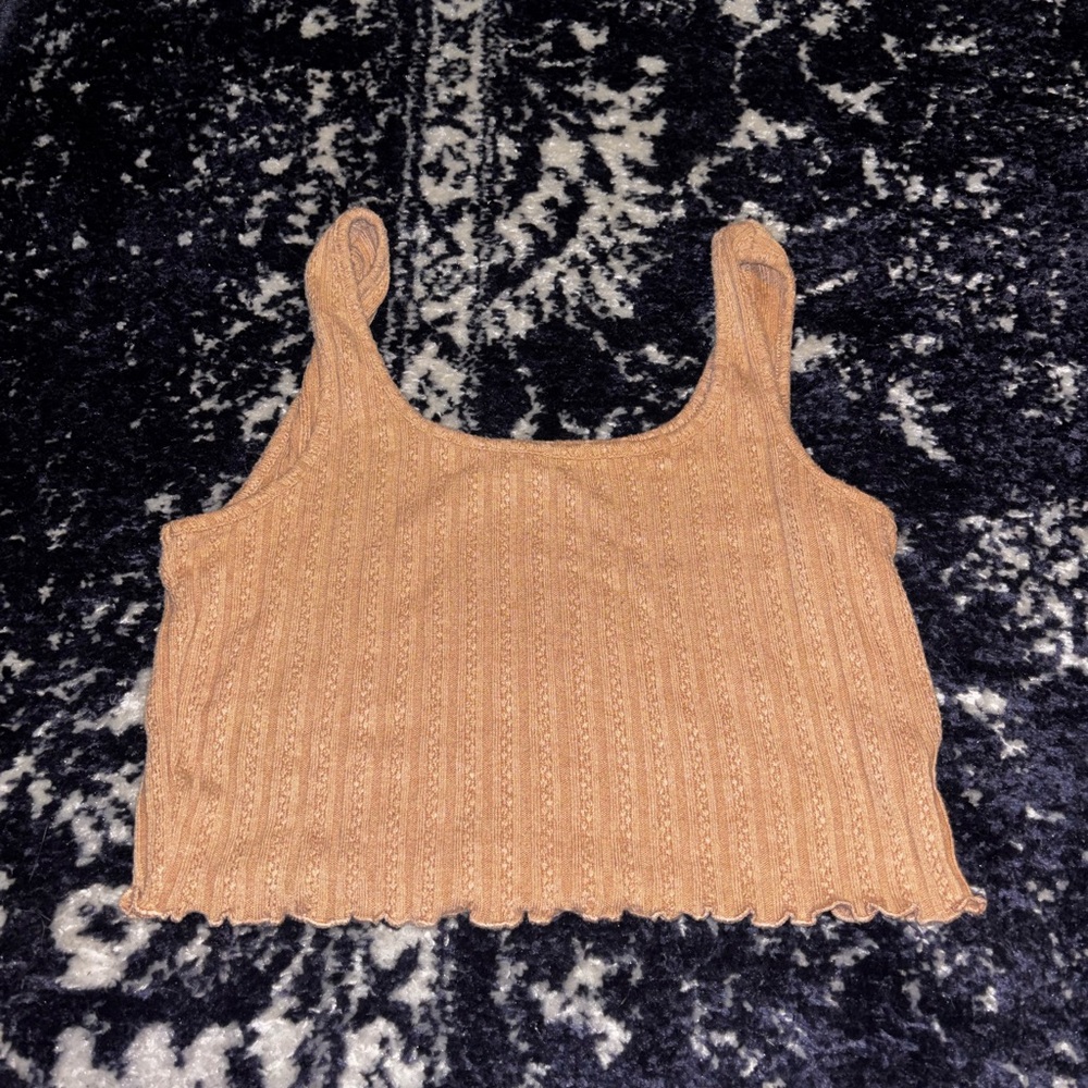 Ribbed Tan Women's Crop Top